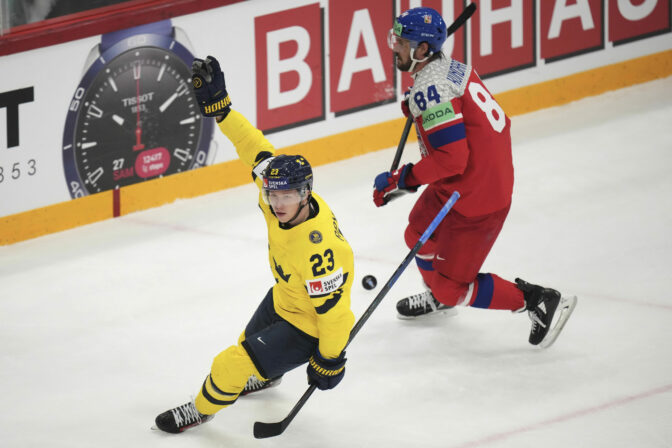 Štvrťfinále, zápas  MS v hokeji 2025: Švédsko - Česko
