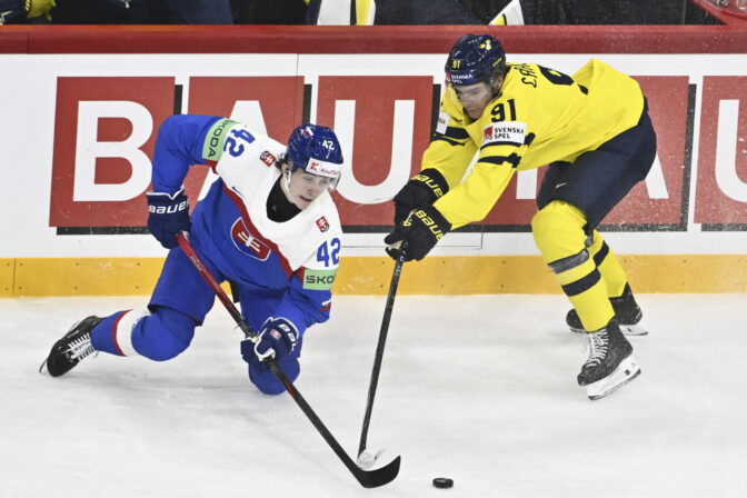 Zápas Švédsko - Slovensko na MS v hokeji 2025.
