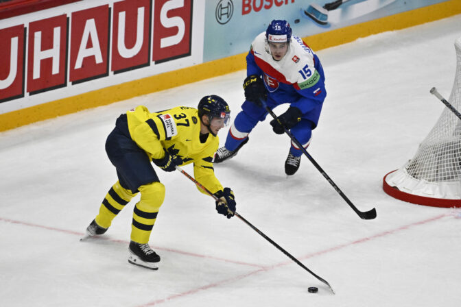 Zápas Švédsko - Slovensko na MS v hokeji 2025.