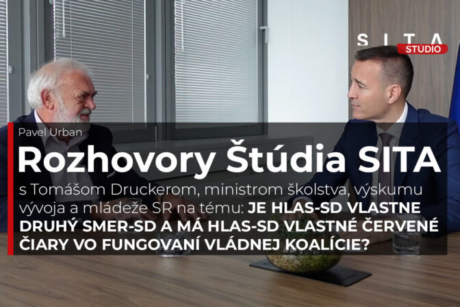 Minister Tomáš Drucker počas rozhovoru pre agentúru SITA.