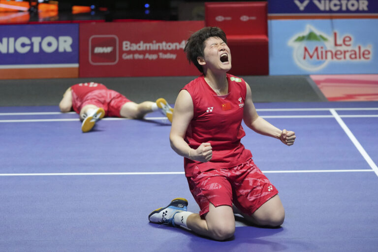 bedminton Liu Shengshu Tan Ning radosť