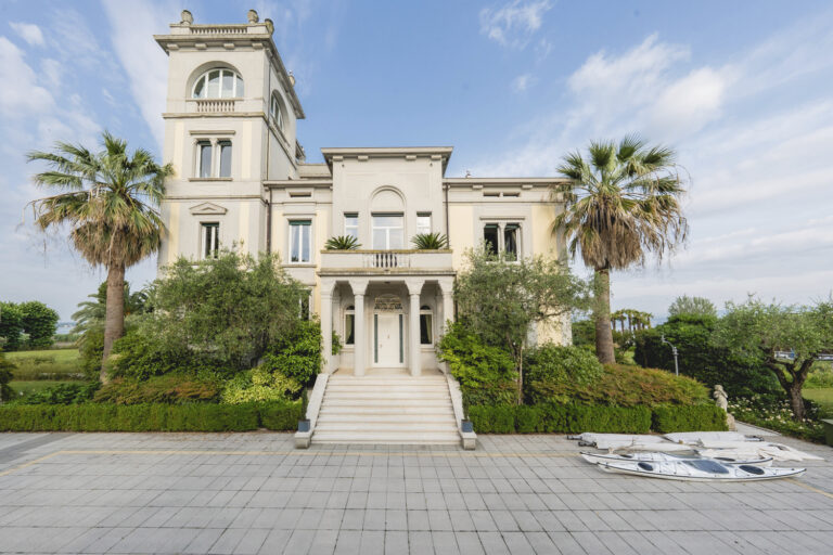 vila dom palmy chodník kríky zeleň