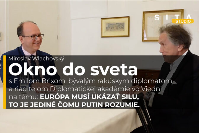 Emil Brix, bývalý rakúsky diplomat a Miroslav Wlachovský počas rozhovoru pre video podcast Okno do sveta