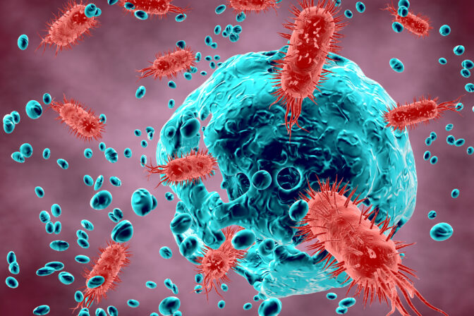Bacterial disease concept illustration.