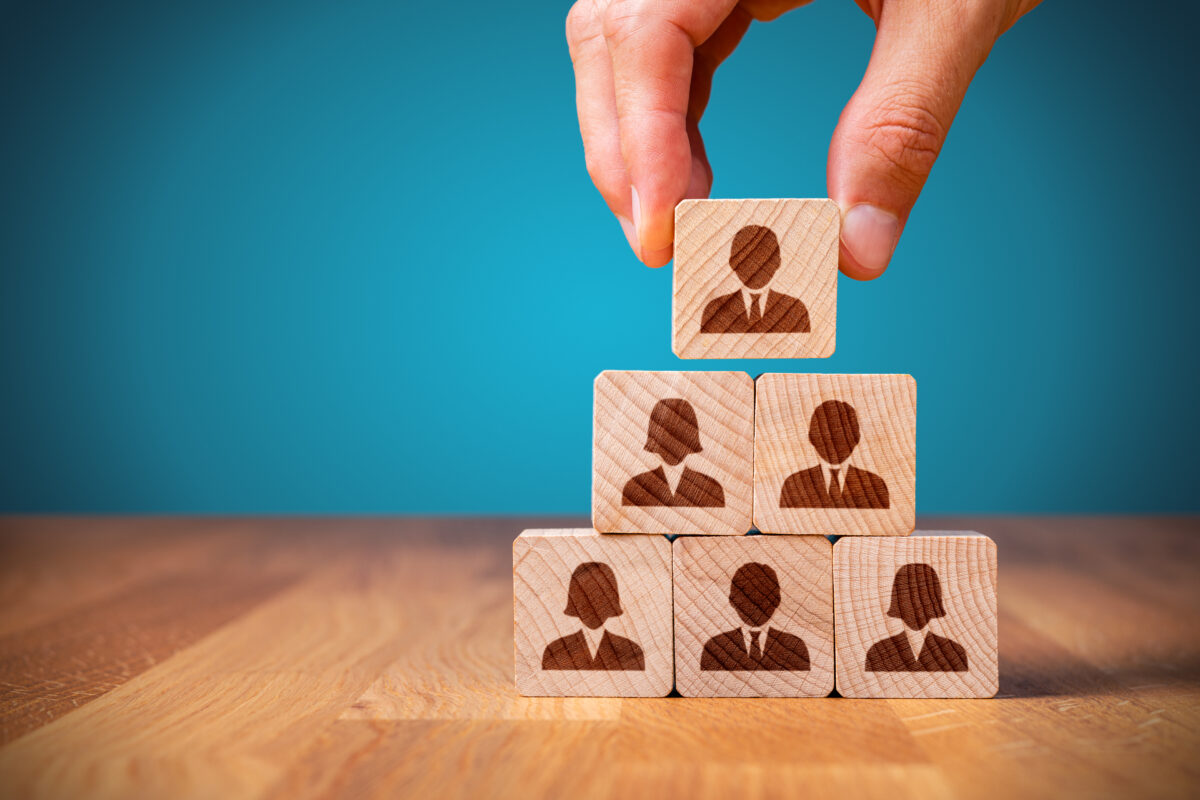 Human resources, corporate hierarchy concept and multilevel marketing