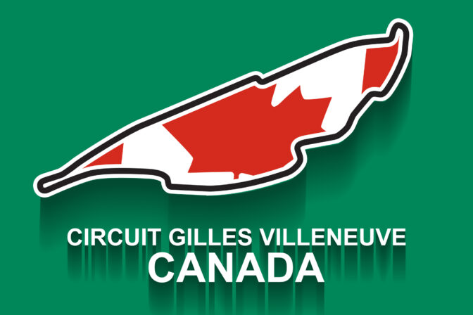 Canada Montreal grand prix race track for open wheel single seater car or open wheel single seater car with flag