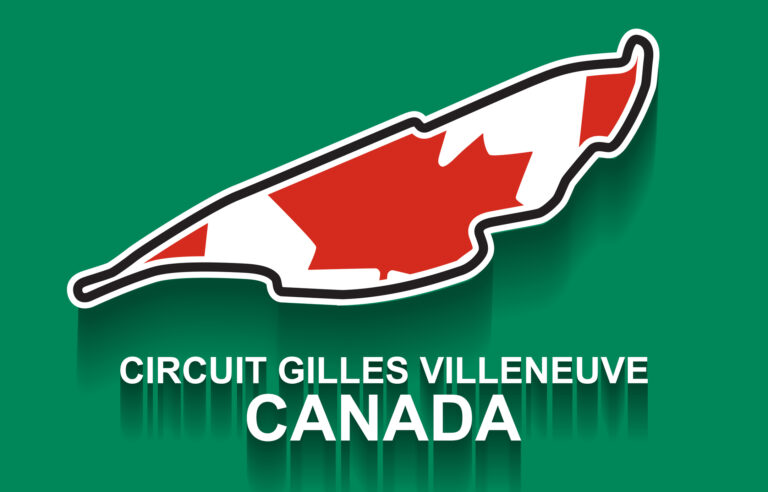 Canada Montreal grand prix race track for open wheel single seater car or open wheel single seater car with flag