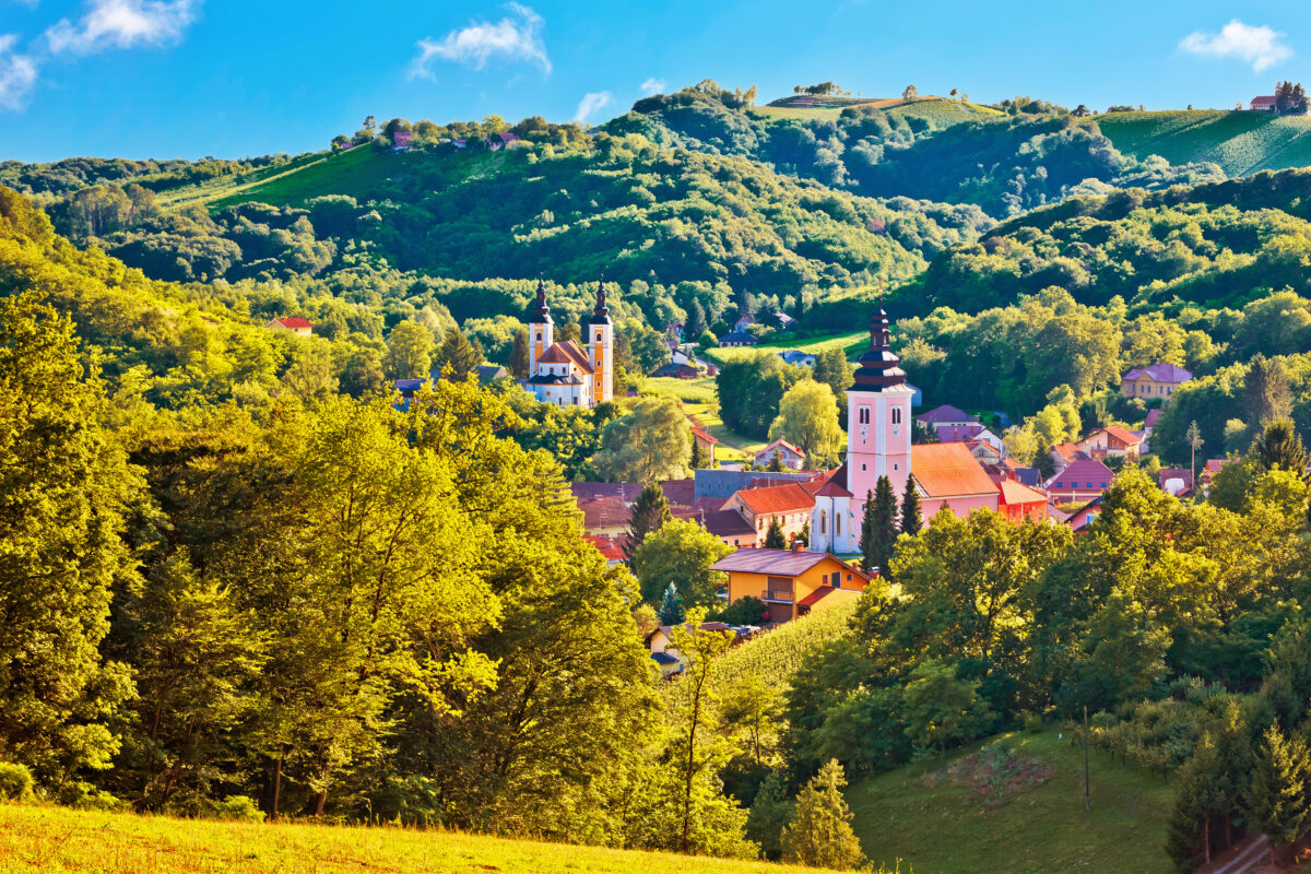 Village of Strigova green landscape hills view