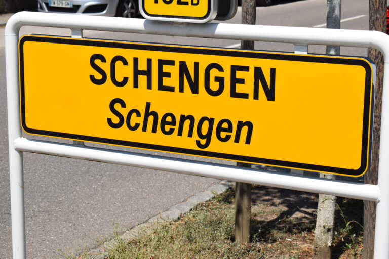 Village sign of Schengen