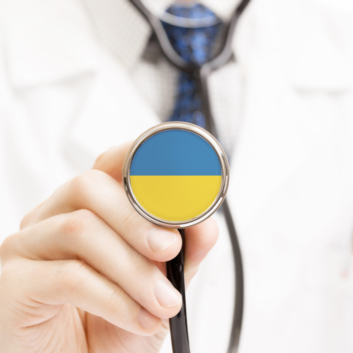National flag on stethoscope conceptual series - Ukraine