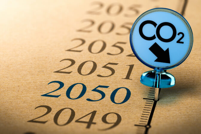 2050 climate plan, reduce carbon dioxide footprint.