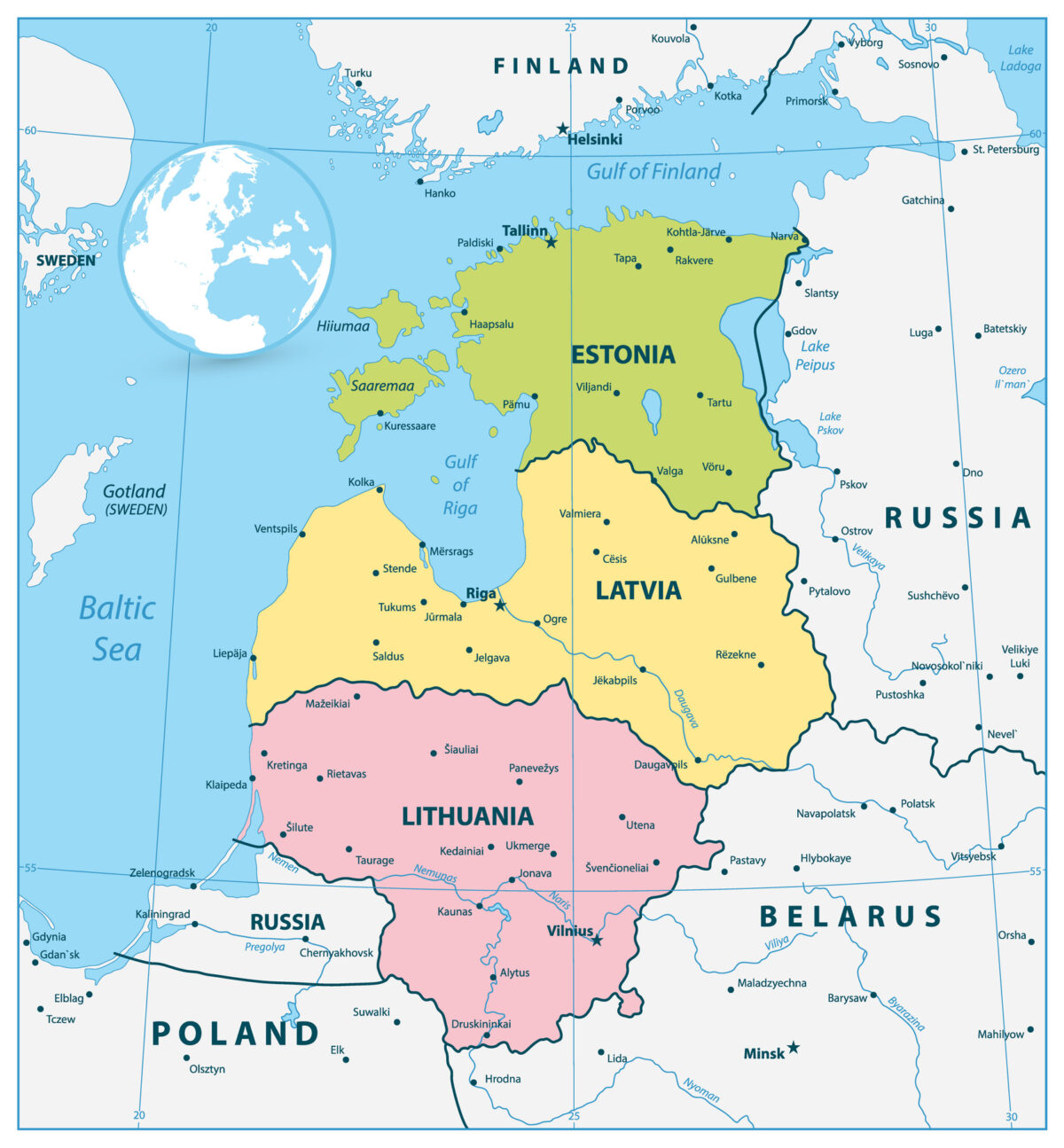 Political Map of the Baltic States