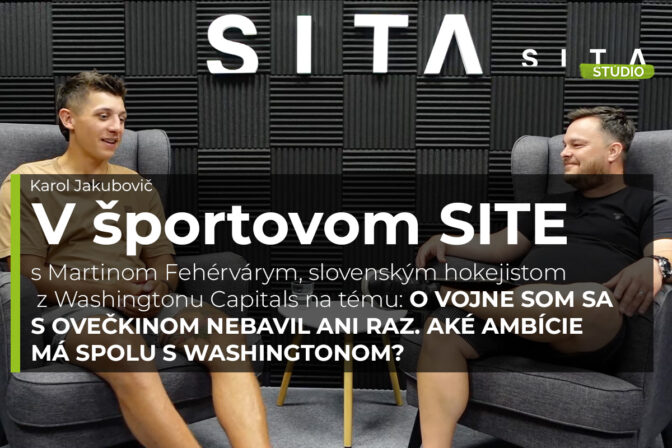 Martin Fehérváry z Washingtonu Capitals počas rozhovoru v Štúdiu SITA pre video podcast V športovom SITE.