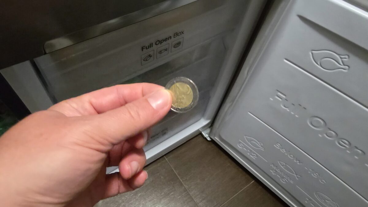 vložte do mrazničky mincu