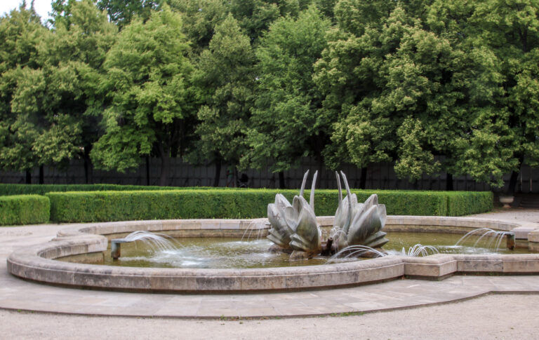 fontána voda stromy