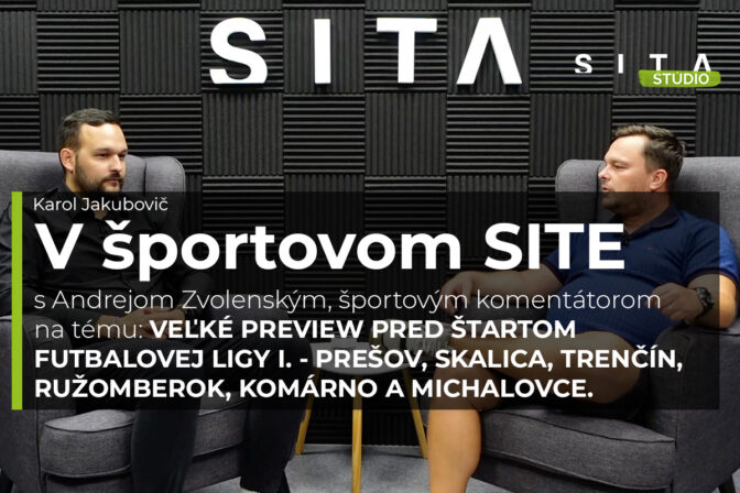 Andrej Zvolensky v rozhovore s Karolom Jakubovičom počas nahrávania video podcastu V športotovom SITE.