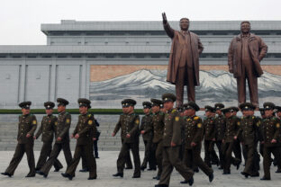 North Korean leaders and soldiers