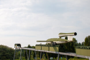 V1 rocket on the launch ramp at the Peenemuende research facility in Germany