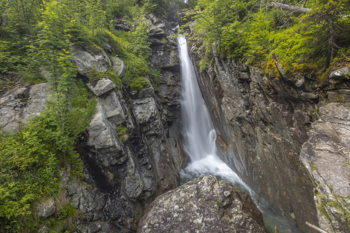 Huge waterfall (Obrovsky vodopad) in High Tatras mountains, Slovakia