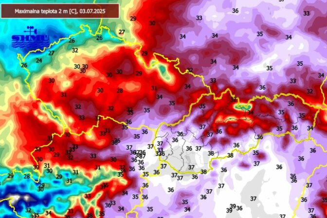 Maximálne teploty na Slovensku vo štvrtok 3. júla 2024