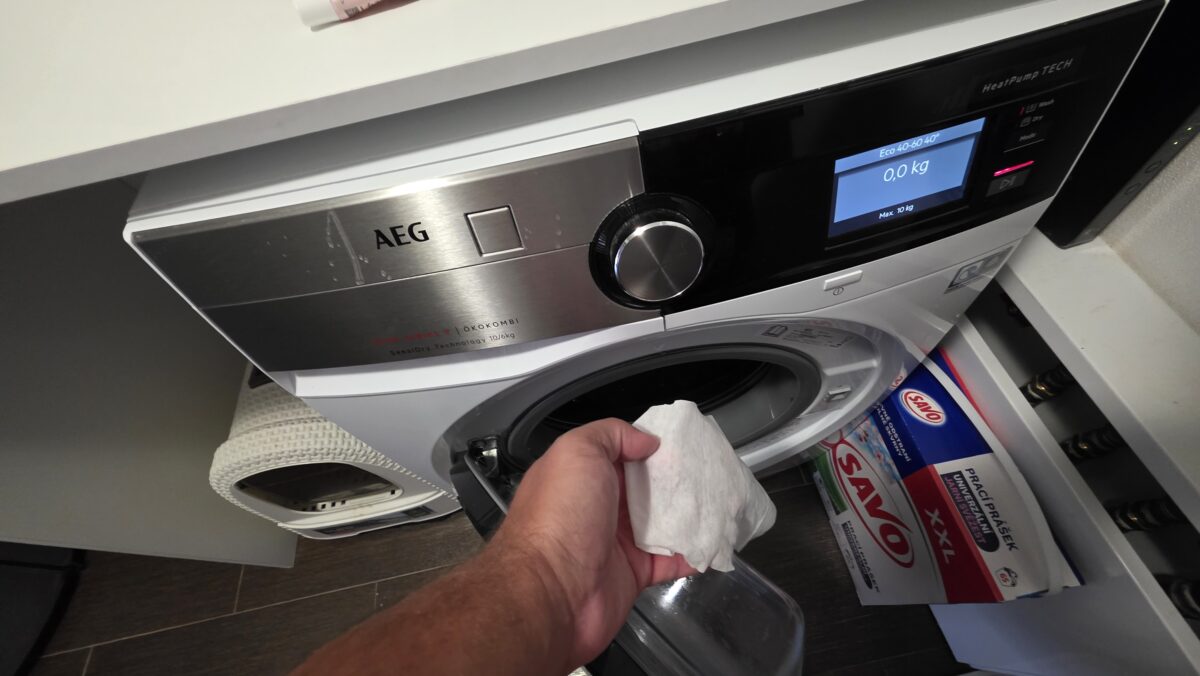 vlhčená utierka v práčke