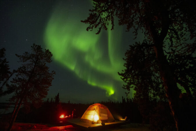 aurora borealis polárna žiara stan krajina