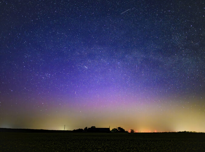hory krajina aurora borealis polárna žiara
