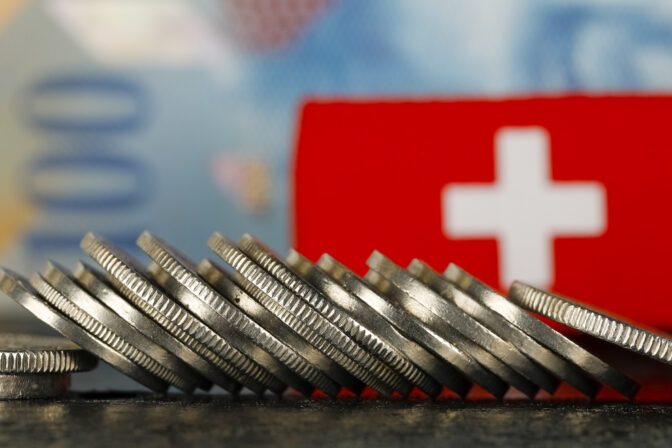 Swiss Money and Flag