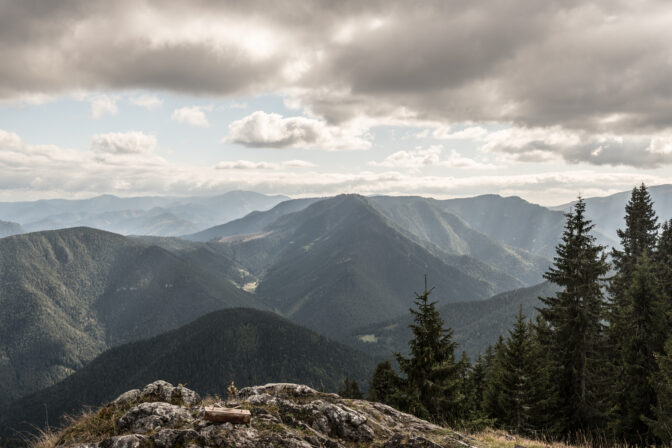 View from Predna Poludnica hill in Nizke Tatry mountains in Slovakia