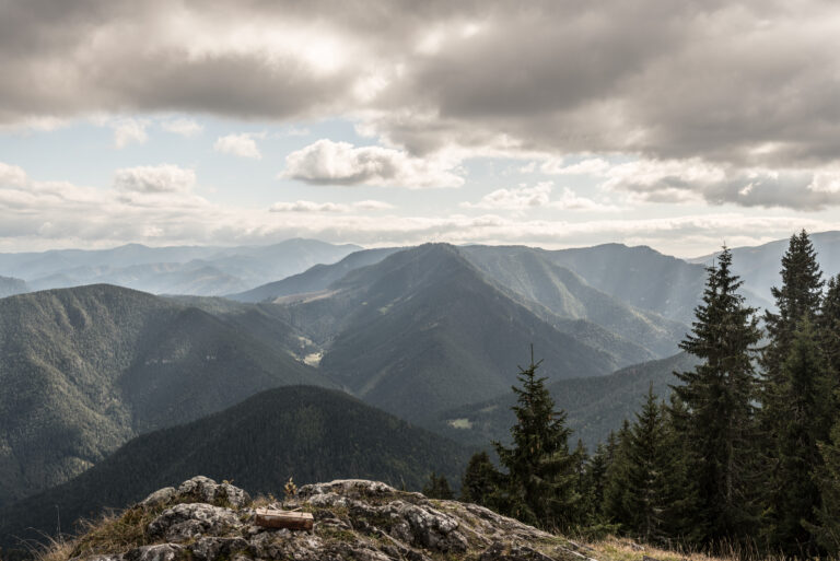 View from Predna Poludnica hill in Nizke Tatry mountains in Slovakia