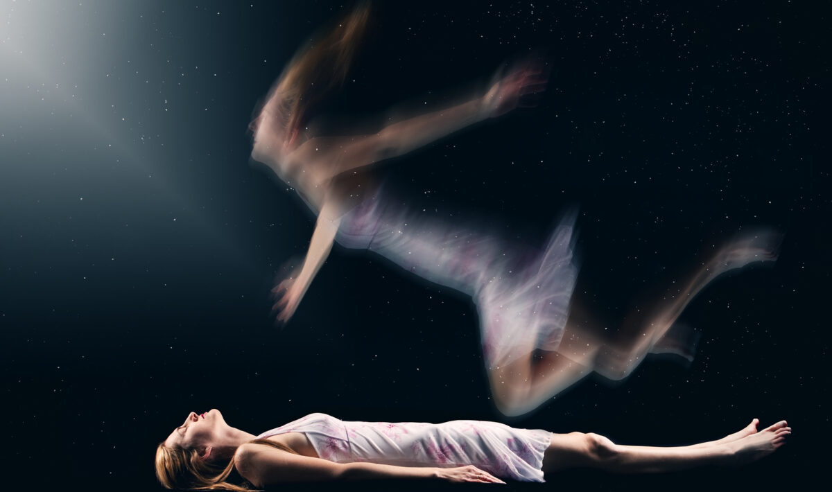 Woman Having Spiritual Out Of Body Experience