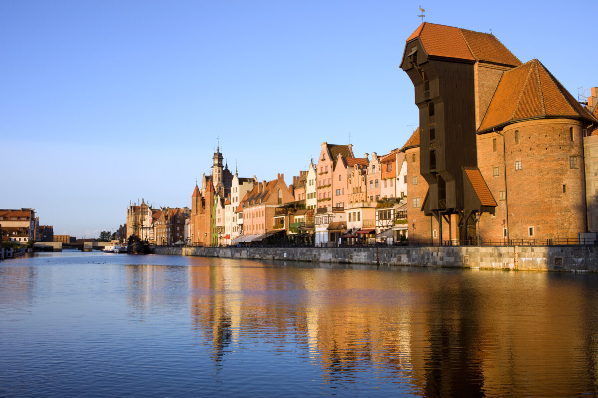 City of Gdansk at Sunset in Poland