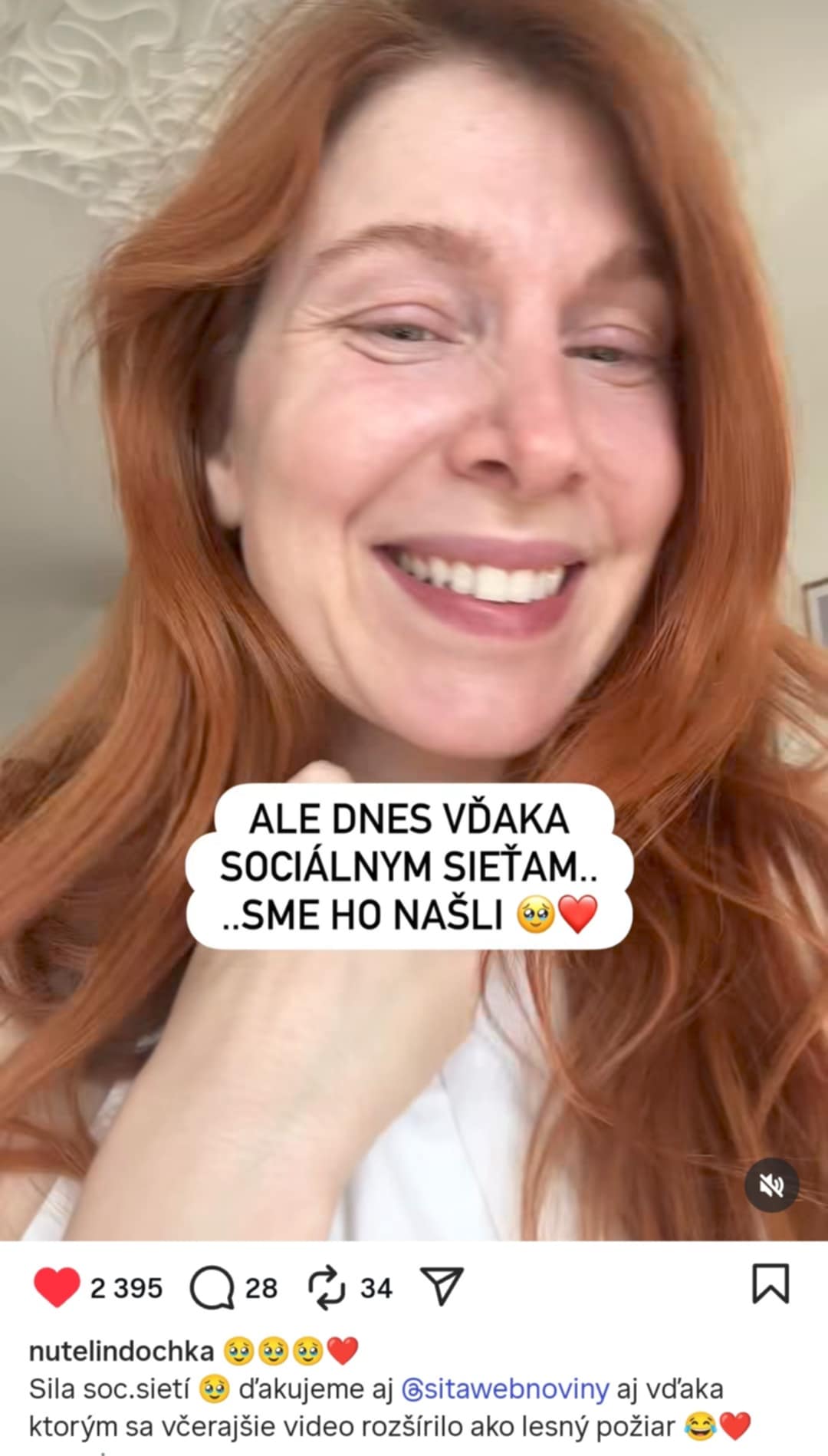 Insta post - Timko sa našiel.