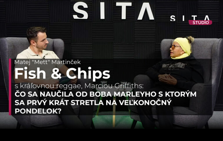 Legendárna Marcia Griffiths počas rozhovoru s Martinom "Mett" Martinčekom pre video podcast Fish & Chips v Štúdiu SITA