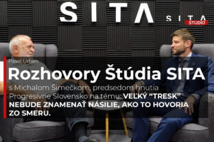 Predseda Progresívneho Slovenska Michal Šimečka počas rozhovoru pre agentúru SITA.