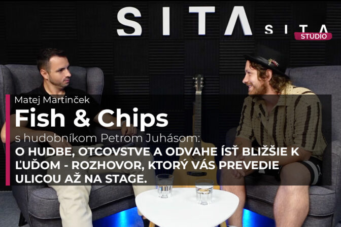 Peter Juhás v rozhovore s Matejom Martinčekom v Štúdiu SITA počas nahrávania video podcast Fish & Chips