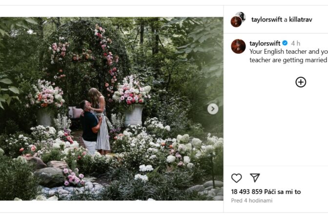 Speváčka Taylor Swift a Travis Kelce takto oznámili svoje zasnúbenie.