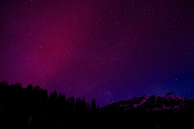 hory krajina aurora borealis polárna žiara