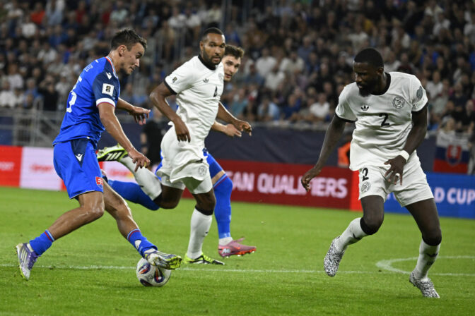 Zápas Slovensko - Nemecko (futbal - kvalifikácia o postup na MS vo futbale 2026)