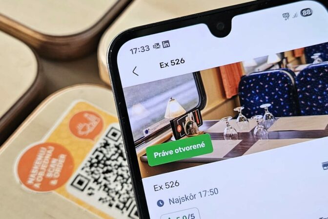ZSSK: Menu cez QR kód priamo do 1. triedy
