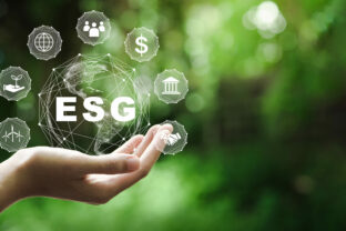 ESG icon concept in the hand for environmental, social, and gove
