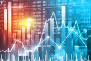 Stock market index graph. Candlestick chart, Stock market growth illustration