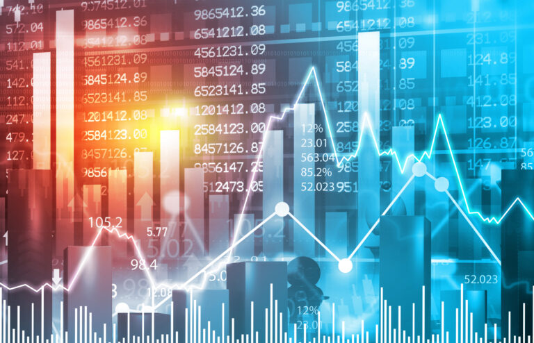 Stock market index graph. Candlestick chart, Stock market growth illustration