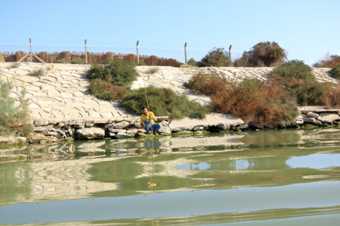 Fishing in the marshlands of Iraq