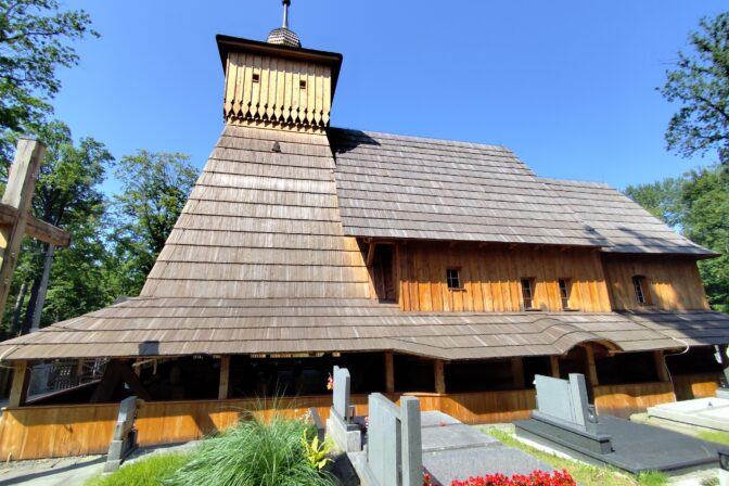 Drevený kostolík v Gutech – replika pôvodnej stavby z roku 1563