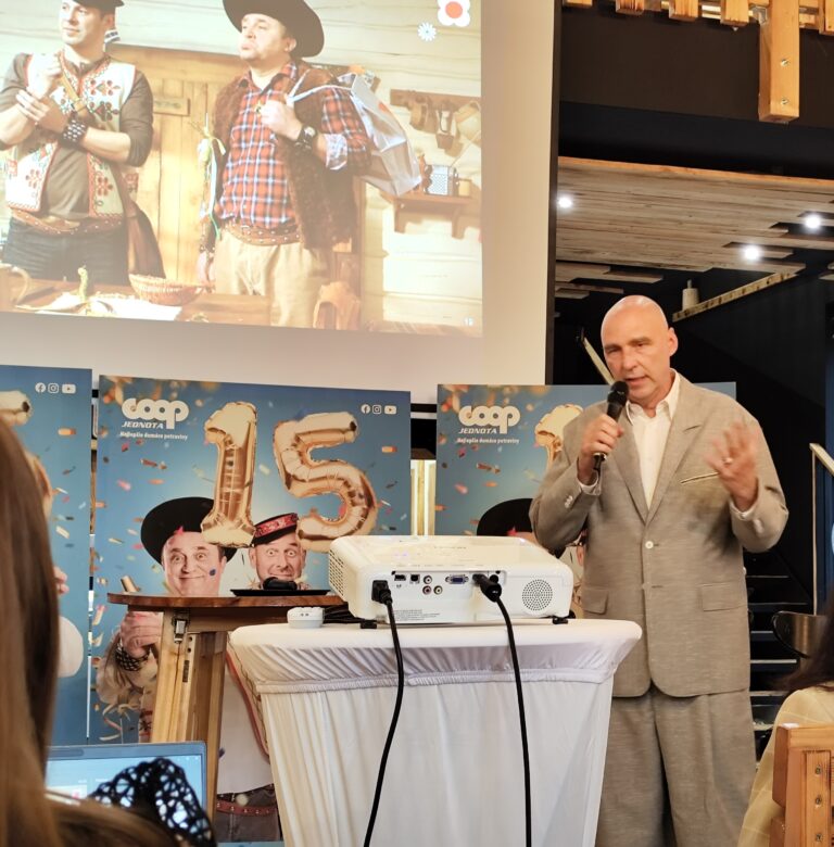 Ladislav Zdút z agentúry JANDL počas príhovoru na oslavách 15. výročia konceptu Bača a Honelník