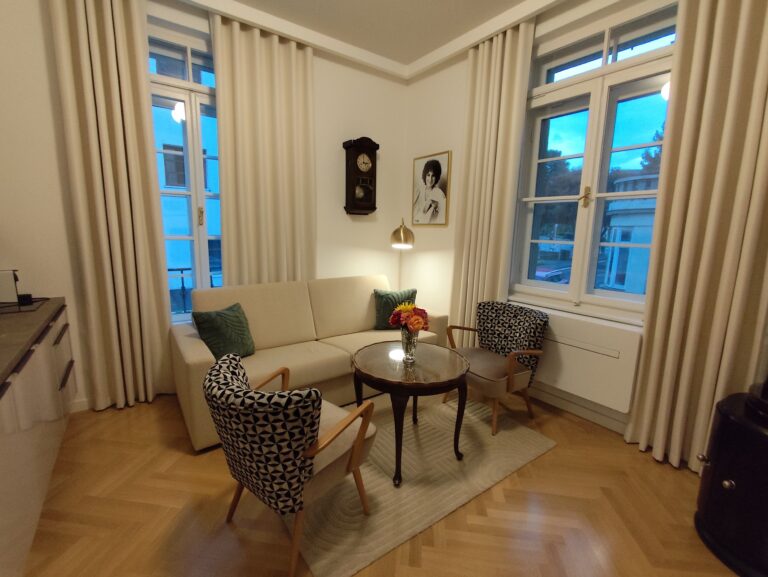 Zrekonštruovaný apartmán, kde Jitka Zelenková bývala v detstve so svojimi rodičmi.