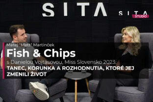 Daniela Vojtasová, Miss Slovensko 2023 v rozhovore s Matejom Martinčekom v Štúdiu SITA pri natáčaní video podcastu Fish&Chips