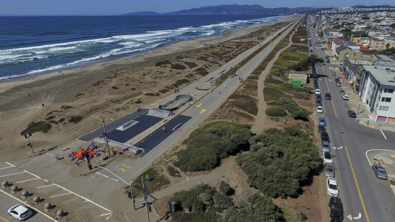 park Sunset Dunes cesta more oceán krajina