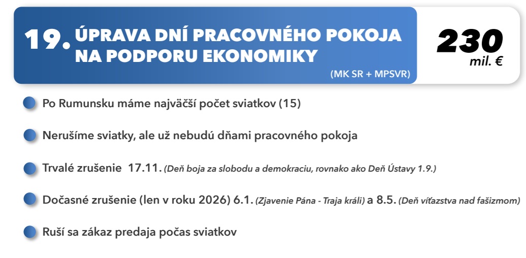 Zmeny v štátnych sviatkoch na Slovensku.